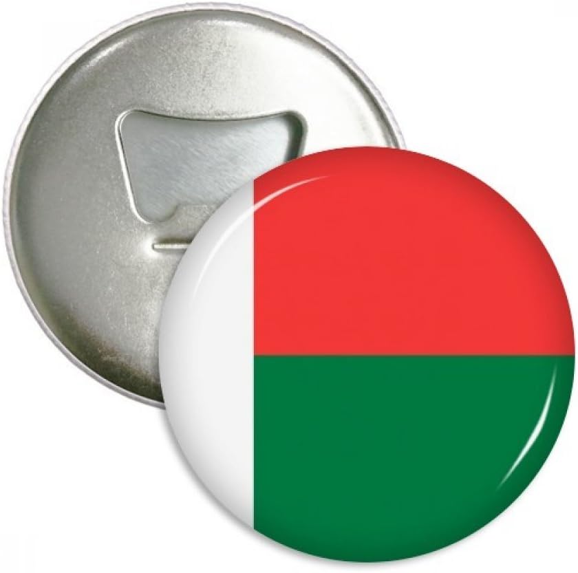 Huasen Madagascar National Flag Africa Country Round Bottle Opener Refrigerator Magnet Pins Badge Button Gift 3pcs