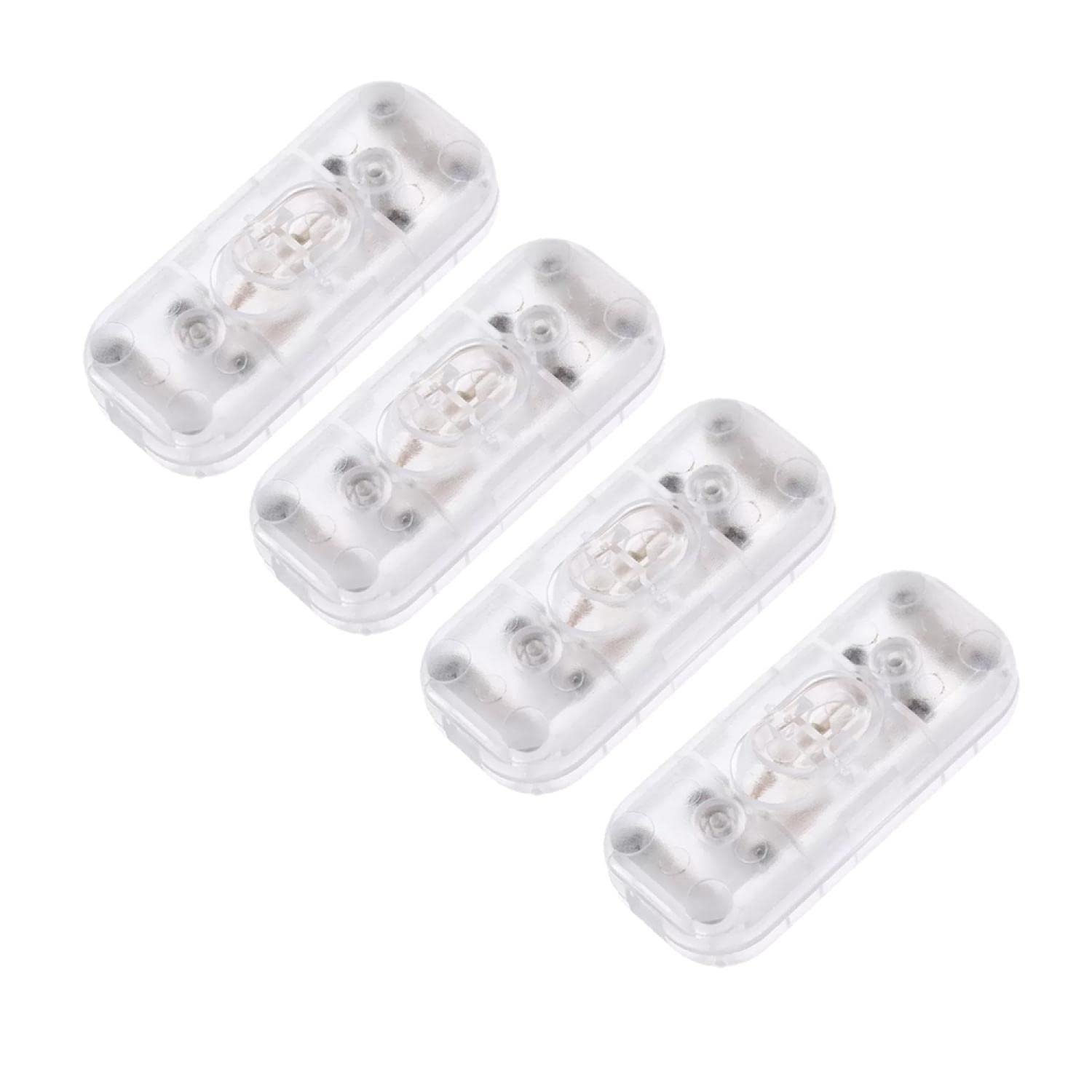 4 x Intermediate Switch Cord Switch - 2-3-Pin 6A 250V - Cord Intermediate Switch, Rocker Switch, Cable Switch, Transparent