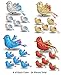 BANBERRY DESIGNS Bird Ornaments - Set of 24 Clip-On Birds - Package Includes 6 Red, 6 Blue, 6 Gold and 6 Silver - Simulation Mini Birds with Sequence and Glitter - Each is 2 Inches Tall