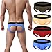 sandbank Men Sexy Bulge Pouch Open Crotchless Briefs Underwear Thongs Jockstrap(US M = Asian Tag L, 4 Pack-Mix color #3)