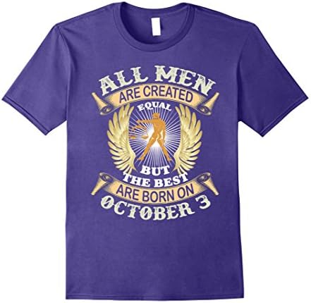 Mens All Men Created Equal But The Best Are Born In October 3 Large Purple