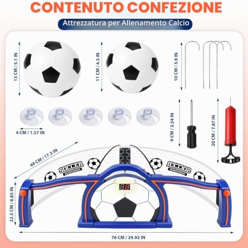 Porte da Calcio per Bambini, Porta Calcio Piccola per Interno con Contatore Punti e 2 Modalità, Allenamento e Miglioramento Tecnica, Ideale Come Regalo Calcio per Bambini 6-12 Anni