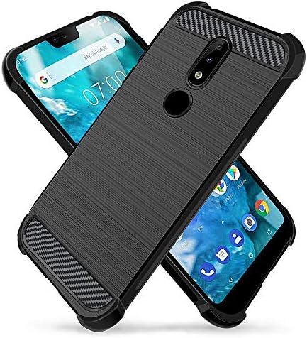 Vicstar Nokia 5.1 Plus Case, Ultra-Thin TPU Back Case Anti Slip Shock Absorbing Silicone Light Brushed Grip Case Protective Case Cover for Nokia 5.1 Plus