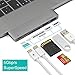 Knaive Thunderbolt USB C Hub, Aluminum Thunderbolt 3 5K@60Hz Type-C Hub Adapter Dongle Compatible 2016/2017 MacBook Pro 13”15”, 2X USB 3.0,Type C Power Delivery,microSD/SD Card Reader (Gray)