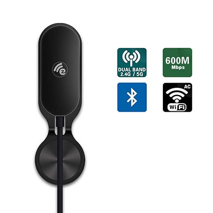 EZCAST Wireless USB WiFi Adapter 5G/2,5G USB Bluetooth 4.2 Dual Band AC 600Mbps Mini WiFi Dongle mit Aufkleber für Desktop La