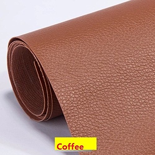 Self Adhesive Leather PU Fabric Repairing Patches for Sofa, for Car Seats, for Clothing (Width 19.6" x Length 53.9") (Coffee)
