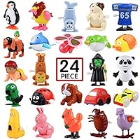 Wind-Up Toys, 24 Pack Assorted Mini Toy for Kids Party Favors, Birthday Goody Bag Filler Preschool Toy for Boys Girls Children，Gifts Pinata Filler Carniva Prizes Classroom Incentive Reward