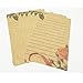 Eternityfing Vintage Lace Kraft Lined Writing Paper Stationary Paper Sets-64 Sheets