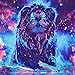 Starry Fantasy Lion Tapestry Moon Lion Wall Tapestry Psychedelic Constellation Wall Hanging Indian Hippie Colorful Leo Universe Galaxy Tapestry