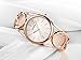 ETEVON Women’s Quartz Rose Gold Wrist Watch with Simple Dial Style and Round Hollow Bracelet Water Resistant, Fashion Luxury Dress Watches for Women (Rose Gold)