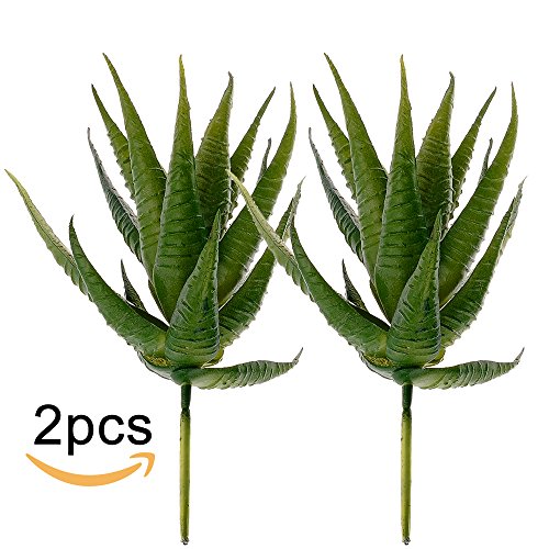 Supla 2 pcs textured faux succulent pick, spiky green haworthia c…