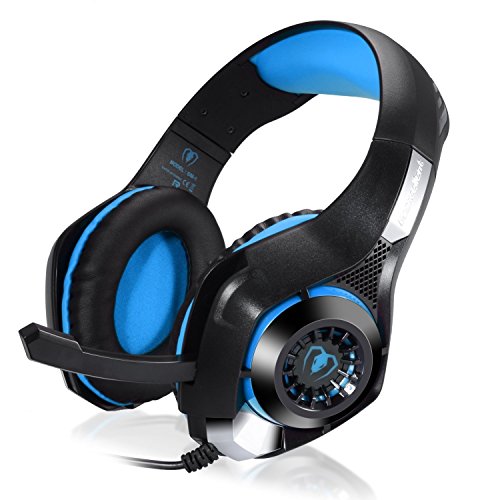 Ofun Gaming Headset with Adapter Cable for PC, USB 3.5mm Over-Ear Headset for PS4 PSP Xbox one Tablet iPhone Ipad Samsung Smartphone,with Microphone Black+Blue GM1 Ofun Gaming Headset with Adapter Cable for PC, USB 3.5mm Over-Ear Headset for PS4 PSP Xbox one Tablet iPhone Ipad Samsung Smartphone,with Microphone Black+Blue GM1