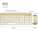 2.4GHz Wireless Keyboard and Mouse Combo, URCO Upgraded 102 Keys Full Size Low-noise Portable Wireless Keyboard and Mouse for Working and Gaming (Luxurious Gold)