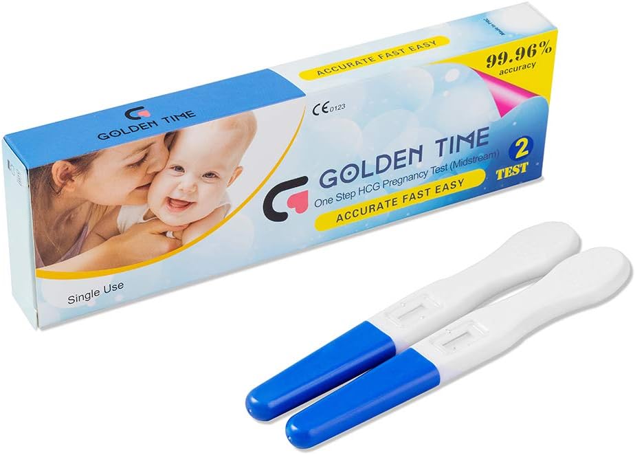 Golden Time JARUFEE 2 x Early Detection Pregnancy Tests 25mIU Blue