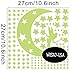 Glow in The Dark Moon Stars Wall Decal， Fairy Vinyl Luminous Stickers for Kids Girls Nursery Bedroom DIY Mural Decoration