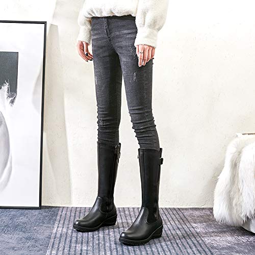 Comfy-Moda-Womens-Waterproof-Winter-Boots-Leather-Fur-Lined-Side-Zipper-Jade