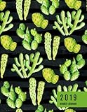 2019 Weekly Planner: Hand Drawn Cactus Print | 8.5 x 11 in | Weekly View 2019 Planner Organizer with Dotted Grid Pages + Motivational Quotes + To-Do Lists (Weekly View Planners 2019) by Pretty Planners, Cactus Planners
