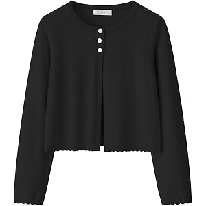 Yekaty Girls Long Sleeve Knitted Cardigan Toddler Kids Button Shrug Sweaters