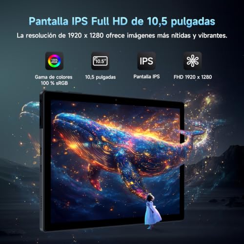 ALLDOCUBE Tablet 10 Inch, Android 15 Tablet, Octa-Core Processor, 4GB RAM 128GB Storage, 6000mAh Battery, WiFi 6, IPS Display 1920x1280, Expandable TF 1TB, GMS Certified, iPlay 70 S