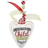 Glory Haus for This Child Heart Ornament - Perfect for Christmas Tree, Decor for Expecting and New Parents, Baby's First Christmas, Hand-Painted Ceramcic Ornaments, Holiday Décor