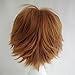 Alacos Unisex Cosplay Short Straight Hair Wig Girl Boy Anime Con Party Dress Wigs Brown Wig+ Free Wig Cap