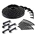 EasyFlex Decorative No-Dig Landscape Edging with Anchoring Spikes, 2.5 in. Tall Scalloped Top Garden Border, 100 Foot Kit, Black (3210-100C)