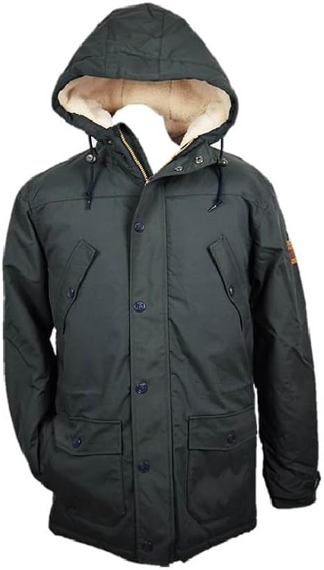 derbe Herren Jacke Winterjacke Festland Parka Olive/Creme (Oliv grün ...