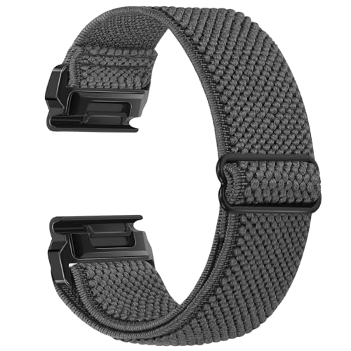 22mm Watch Band Compatible with Garmin Fenix 8/E 47mm/Fenix 7/7 Pro/Fenix 6/ 6 Pro/Fenix 5 Plus, Stretchy Nylon Sport Strap for Forerunner Instinct 2/EPIX 2