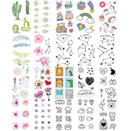Everjoy Realistic Tiny Cute Temporary Tattoos 120+ Designs Small Flash