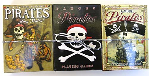 Pirates, Cross Bone Pirates and Famous Pirates, Playing Cards, Set of Three, Fifty Four in a Set