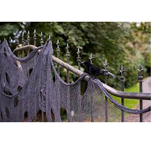 zhihu 2 PCS Extra Large Long 15 Ft.- 25 Ft. 180"-300" Creepy Super Size Giant Halloween Creepy Gray Black Purple White Cloth for Halloween Party Supplies & Decorations (300inch, Grey)