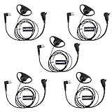 D Shape Earpiece Headset PTT for Motorola Two Way Radio Walkie Talkie 2pin (5Pack)