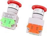 WANGCL 2PCS Emergency Stop Rotary Switch 1NO 1NC 22mm LAY37-11ZS view 2