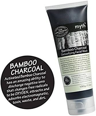 MYTH Bamboo Charcoal Detoxifying Facial Wash ,Organic For Normal to Oily Skin 3.5oz