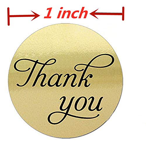Veger Round Gold Foil Thank You Stickers Gold Label Stickers Decorative Printer Paper for DIY/Baby Shower/Wedding/Birthday/Party, Thank You for Your Purchase Stickers Gold Foil Round Labels Stickers - Thumbnail 3