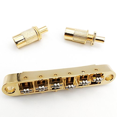 Golden Guitar Roller Saddle Tune-O-Matic Bridge For Gibson Epiphone Les Paul SG Dot Bigsby Guitar M8 Threaded Posts