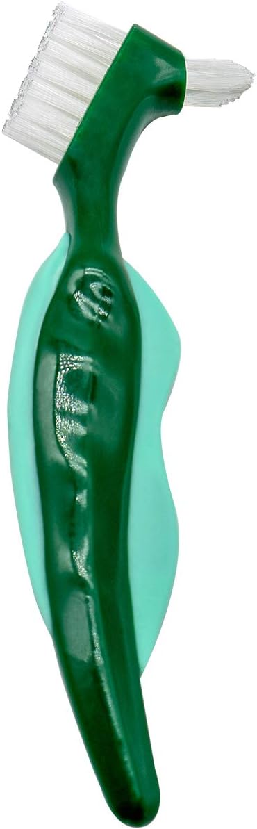 2 Pcs Premium Hard Denture Brush Toothbrush, Cleaning Brush, Multi-Layered Bristles & Portable Denture Double Sided Brush, Denture Care: Health & Personal Care