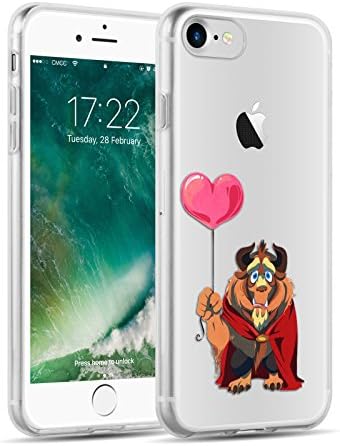 iPhone 8, iPhone 7 Case, JAMMYLIZARD Invisible Gel Sketch Clear Back Cover, Beast