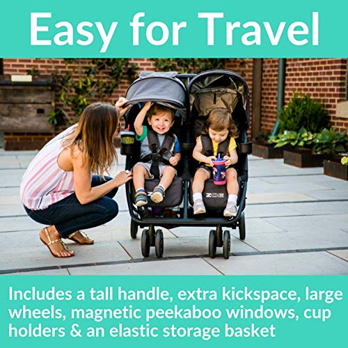 ZOE XL2 Best Double Stroller - Everyday Twin Stroller with Umbrella - Thumbnail 5