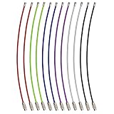 Keychain, Wisdompro 12 Pack of 6.3 Inches Stainless Steel Wire Ring 2mm Cable Loop Rings for Hanging Luggage Tag, Keyrings and ID Tag Keepers (Pack of 12-6.3 inch)