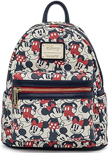 Amazon.com | Loungefly Mickey Mouse Patches Denim Backpack