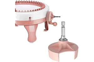 CANIPHA Knitting Machine Adapter,Quick Knit Machine Attachment with Power Screwdriver for 48Needles,40 and 22,Crank Handle Adapter with Hex Drill Steel Bit,DIY Craft Knit Sewing Accessories for Beginner(Pink)