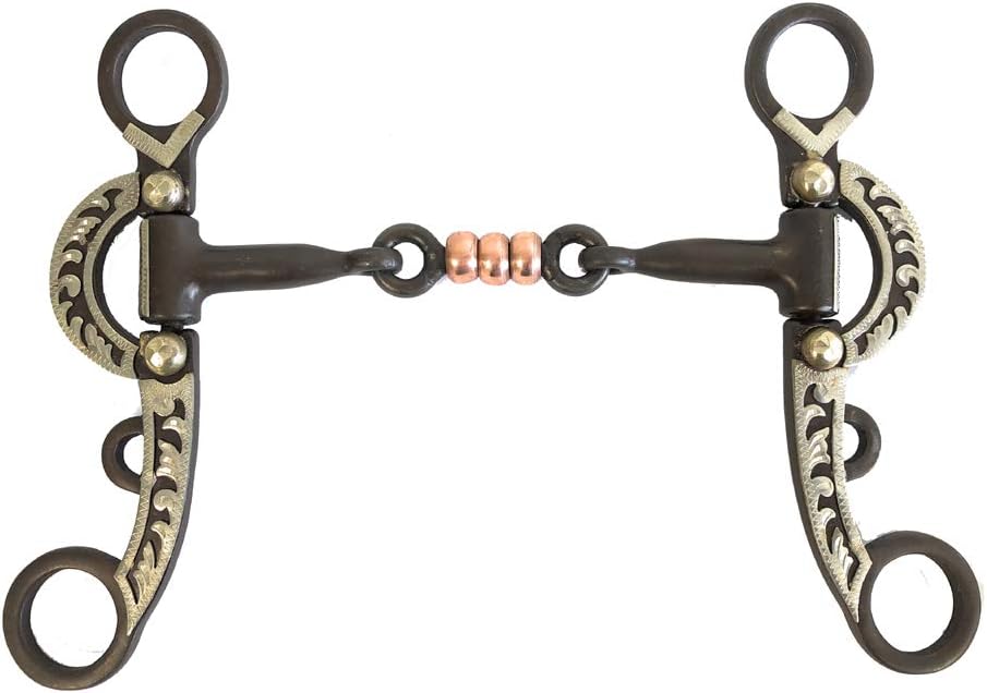 AJ Tack Argentine Three Piece Copper Dog Bone Snaffle Bit