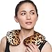 SunnyBay Microwave Heating Pad, Microwavable Heated Neck Pillow for Moist Hot or Cold Therapy, Heated Neck and Shoulder Wrap with Wheat Filling and Washable Cover, FSA HSA Approved, Leopard, Large