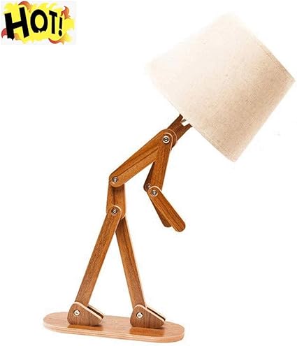 Tai Mann Holz Schreibtischlampe Mit Retro Lampenschirm Diy Flexible Swing Arm Beistelltisch Licht Fur Kinder Jungen Schlafzimmer Wohnzimmer Walnut Amazon De Kuche Haushalt