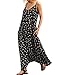 ZANZEA Women Summer Loose Sleeveless Insert Lace Long Beach Maxi Dress (16, Black Print)