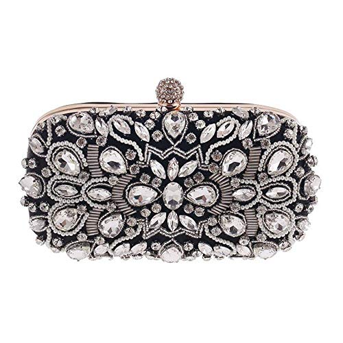 YOUTO Evening Party Clutch Bags Clutch Evening Handbag Purse Women Clutches Crystal Evening Bag Clutch Purse Bags Special Occasion Evening Handbags for Party, Wedding & Clubs (Color : Black)