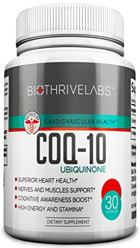 Bio Thrive Labs® High Efficiency COQ10 Supplement Pills - Coenzyme Q10 Capsules with 200mg of Pure Ubiquinone Protect Your Heart, Raise Energy Levels, Alleviate Pain and Improve Blood Pressure with No Side Effects!