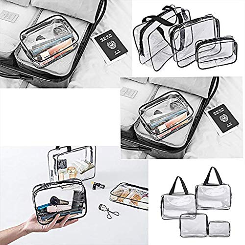 YJYdada 4PCS Storage Bag Household Storage Bag wash Cosmetic Bag Transparent Portable Folding Travel Toiletry Wash Ladies Make Up Cosmetic Organiser - Thumbnail 3