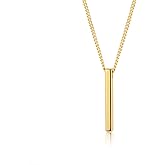 S.Leaf Gold Dainty Pendant Necklaces for Women Sterling Silver Gold Plated Layered Horizontal Vertical Bar Star Starburst Moon Cubic Zirconia Lariat Necklace for Women Trendy Gifts